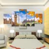 Landscape Building City Of London - Nature 5 Panel Canvas Art Wall Decor