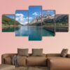 Landscape Of A Mountain Lake - Nature 5 Panel Canvas Art Wall Decor