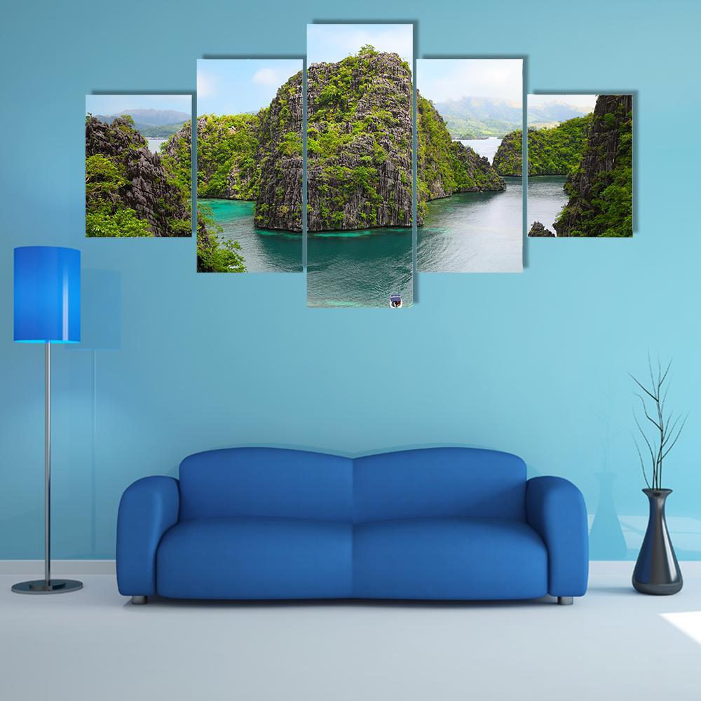 Landscape Of Coron In Philippines - Nature 5 Panel Canvas Art Wall Decor Landscape Of Coron In Philippines - Nature 5 Panel Canvas Art Wall Decor