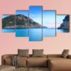 Landscape Of Paleokastritsa Famous Sand Beach - Nature 5 Panel Canvas Art Wall Decor