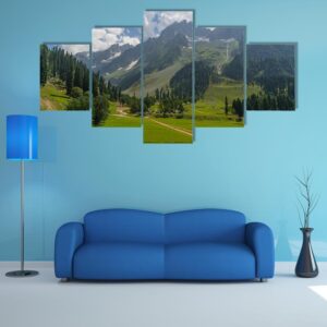 Landscape Of Sonamarg - Nature 5 Panel Canvas Art Wall Decor