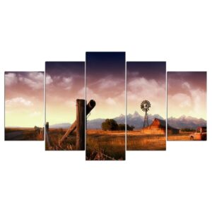 Landscape Safari - Nature 5 Panel Canvas Art Wall Decor