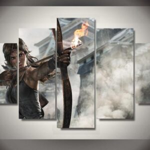 Lara Croft Game Art - Gaming 5 Panel Canvas Art Wall Decor