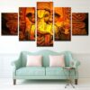 Large Ganesha Hindhu - Religion 5 Panel Canvas Art Wall Decor