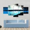 Large Moon On Alien Planet - Nature 5 Panel Canvas Art Wall Decor