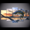 Largemouth Bass - Abstract And Animal 5 Panel Canvas Art Wall Decor
