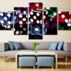 Las Vegas Dice Casinos - Gaming 5 Panel Canvas Art Wall Decor