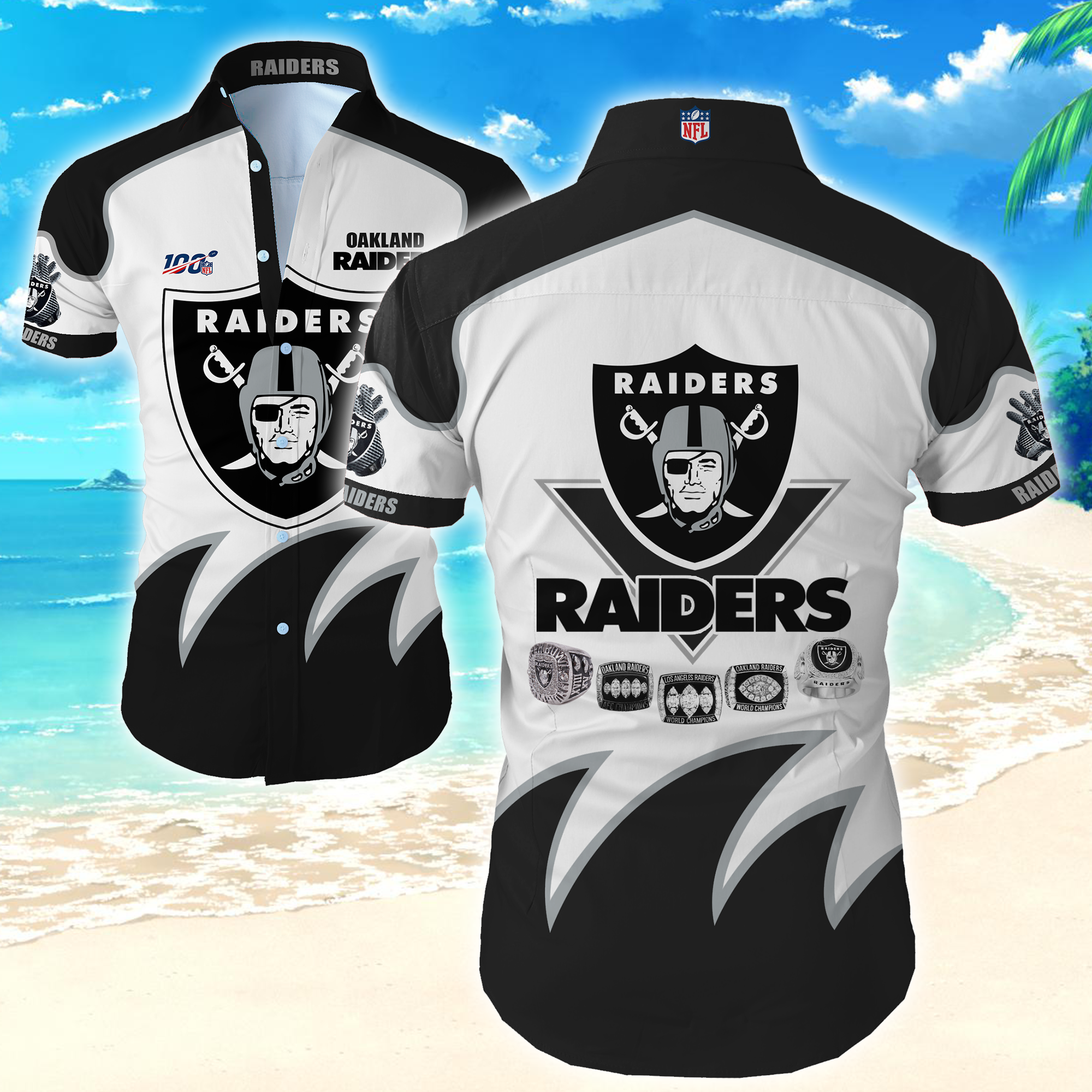 Las Vegas Raiders Hawaiian Shirt Summer Button Up Las Vegas Raiders Hawaiian Shirt Summer Button Up