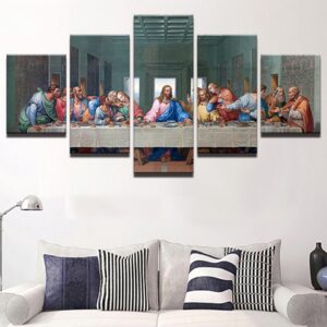Last Supper 8 - Religion 5 Panel Canvas Art Wall Decor