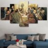 Last Supper Last Supper Upper Room - Religion 5 Panel Canvas Art Wall Decor