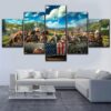 Last Supper - Abstract 5 Panel Canvas Art Wall Decor