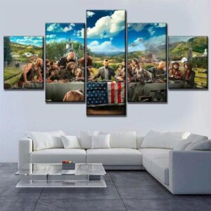 Last Supper - Abstract 5 Panel Canvas Art Wall Decor