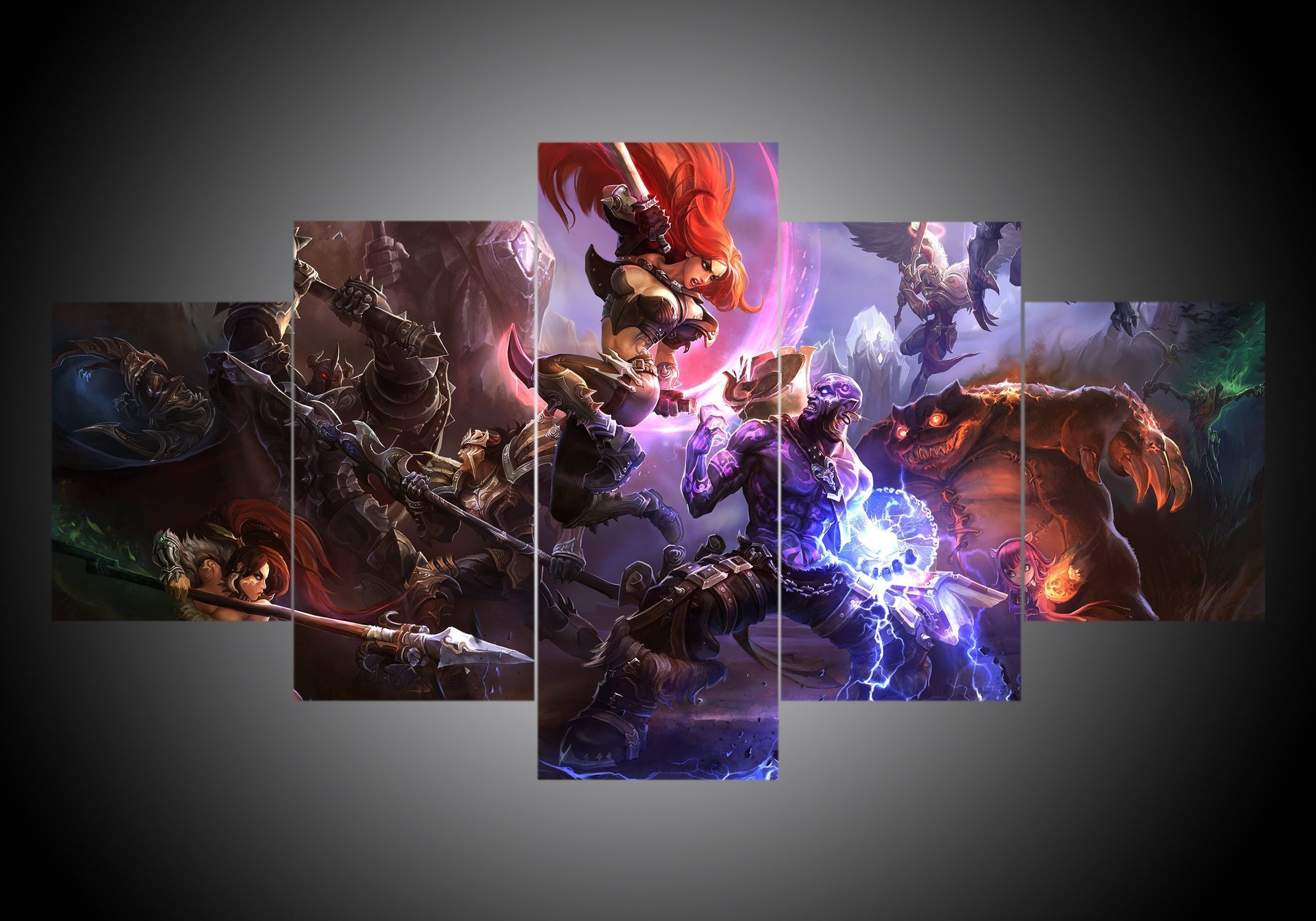 League Of Legends 3 - Gaming 5 Panel Canvas Art Wall Decor League Of Legends 3 - Gaming 5 Panel Canvas Art Wall Decor