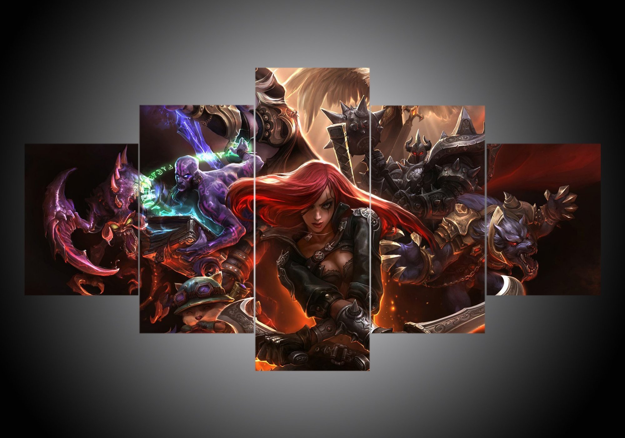 League Of Legends 6 - Gaming 5 Panel Canvas Art Wall Decor League Of Legends 6 - Gaming 5 Panel Canvas Art Wall Decor