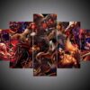League Of Legends 8 - Gaming 5 Panel Canvas Art Wall Decor