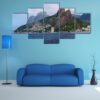 Leblon And The Mountain Dois Irmao In Brazil - Nature 5 Panel Canvas Art Wall Decor