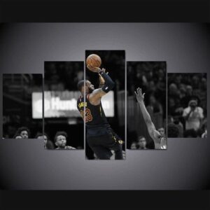 Lebron James 02 - Famous Person 5 Panel Canvas Art Wall Decor