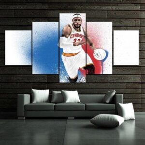 Lebron James 05 - Famous Person 5 Panel Canvas Art Wall Decor