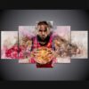 Lebron James 1 - Famous Person 5 Panel Canvas Art Wall Decor