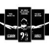 Lebron James Basketball Star Black Banner Quotes Celebrity - 5 Panel Canvas Art Wall Decor