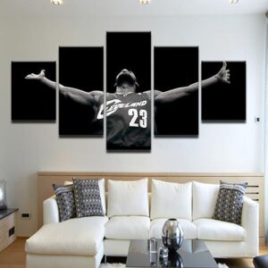 Lebron James Cleveland Cavaliers - Famous Person 5 Panel Canvas Art Wall Decor