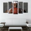Lebron James Holding Ball Basketball - 5 Panel Canvas Art Wall Decor