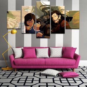 Legend Of Korra -Anime 5 Panel Canvas Art Wall Decor