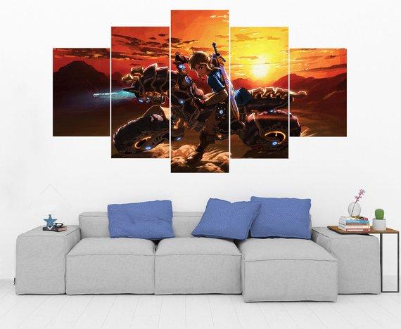 Legend Of Zelda 12 - Gaming 5 Panel Canvas Art Wall Decor Legend Of Zelda 12 - Gaming 5 Panel Canvas Art Wall Decor