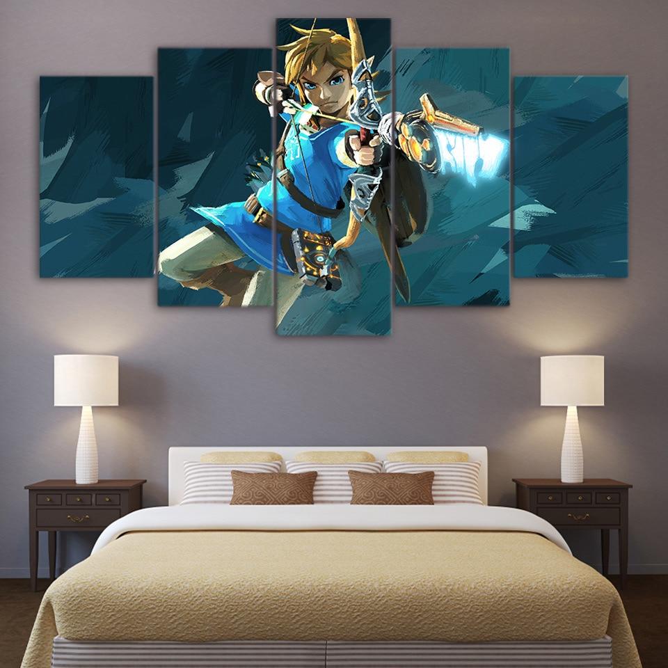 Legend Of Zelda 42 - Gaming 5 Panel Canvas Art Wall Decor Legend Of Zelda 42 - Gaming 5 Panel Canvas Art Wall Decor