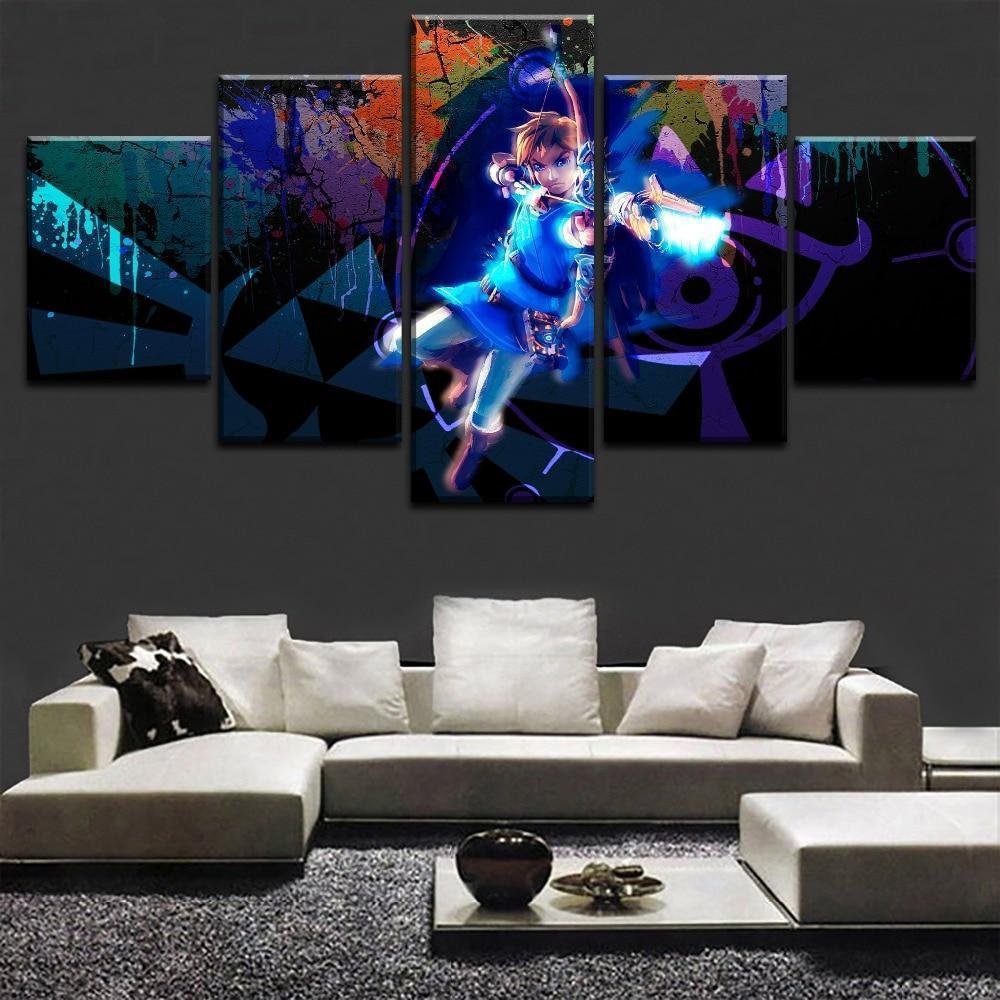 Legend Of Zelda Breath Of The Wild 4 Gaming - 5 Panel Canvas Art Wall Decor Legend Of Zelda Breath Of The Wild 4 Gaming - 5 Panel Canvas Art Wall Decor