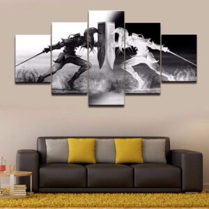 Legend Of Zelda Dark Link/Light - Gaming 5 Panel Canvas Art Wall Decor