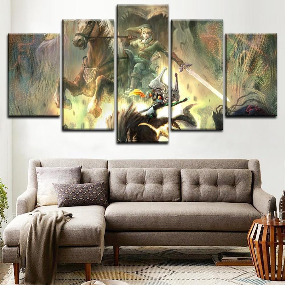 Legend Of Zelda The Wind Waker Gaming - 5 Panel Canvas Art Wall Decor Legend Of Zelda The Wind Waker Gaming - 5 Panel Canvas Art Wall Decor