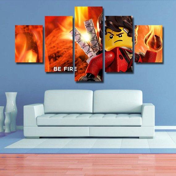 Lego Ninjago - Movie 5 Panel Canvas Art Wall Decor Lego Ninjago - Movie 5 Panel Canvas Art Wall Decor