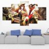 Leona - League Of Legends - Gaming 5 Panel Canvas Art Wall Decor