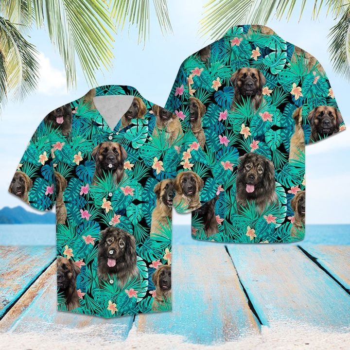 Leonberger Tropical Hawaiian Shirt Summer Button Up Leonberger Tropical Hawaiian Shirt Summer Button Up