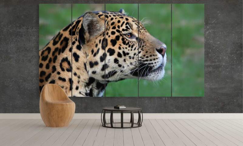 Leopard In The Wild - Animal 5 Panel Canvas Art Wall Decor Leopard In The Wild - Animal 5 Panel Canvas Art Wall Decor