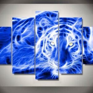 Leopard Landscape Group - Abstract 5 Panel Canvas Art Wall Decor
