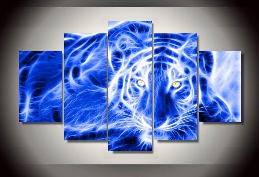 Leopard Landscape Group - Abstract 5 Panel Canvas Art Wall Decor Leopard Landscape Group - Abstract 5 Panel Canvas Art Wall Decor