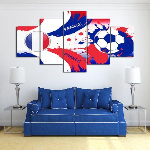 Les Bleus - Sport 5 Panel Canvas Art Wall Decor Les Bleus - Sport 5 Panel Canvas Art Wall Decor