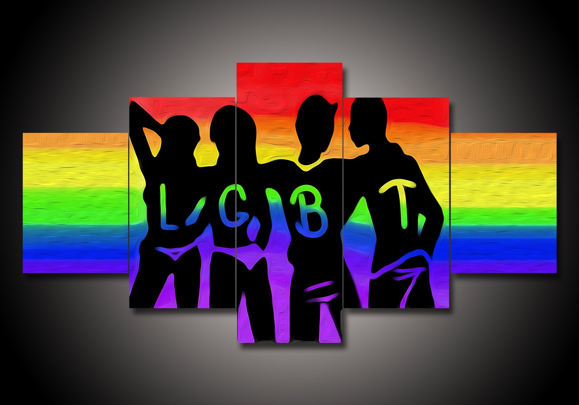 Lgbt 4 - Abstract 5 Panel Canvas Art Wall Decor Lgbt 4 - Abstract 5 Panel Canvas Art Wall Decor
