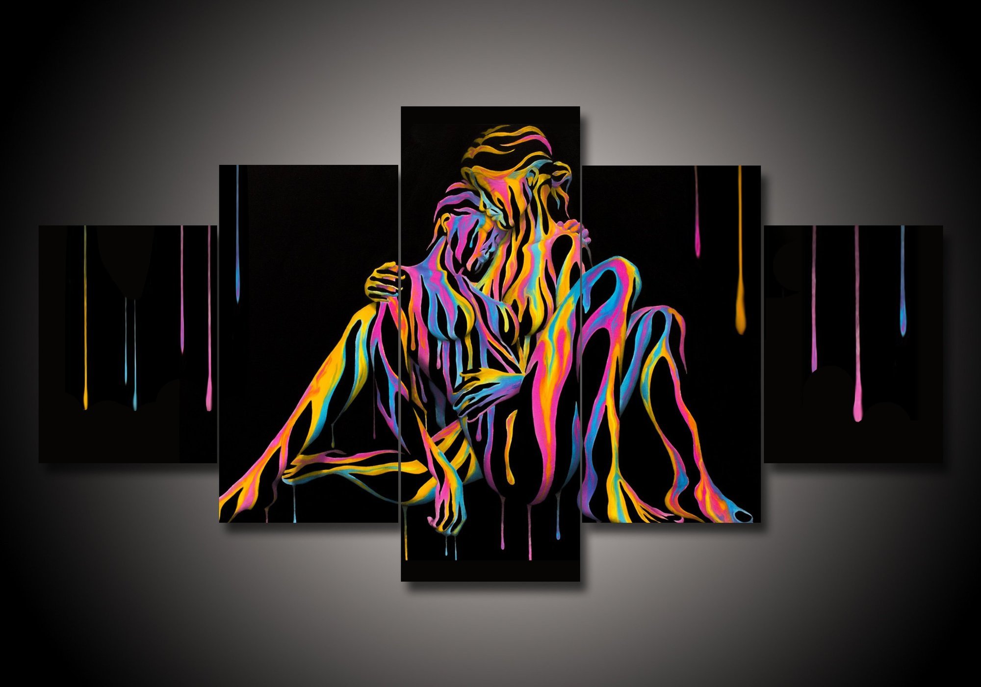Lgbt 6 - Abstract 5 Panel Canvas Art Wall Decor Lgbt 6 - Abstract 5 Panel Canvas Art Wall Decor
