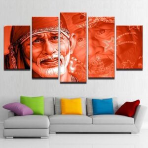 Life Is A Dream. Realize It - Sai Baba - Religion 5 Panel Canvas Art Wall Decor