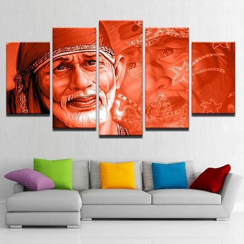 Life Is A Dream. Realize It - Sai Baba - Religion 5 Panel Canvas Art Wall Decor Life Is A Dream. Realize It - Sai Baba - Religion 5 Panel Canvas Art Wall Decor