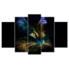 Light Cat - Animal 5 Panel Canvas Art Wall Decor