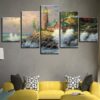 Lighthouse 1 - Ocean 5 Panel Canvas Art Wall Decor