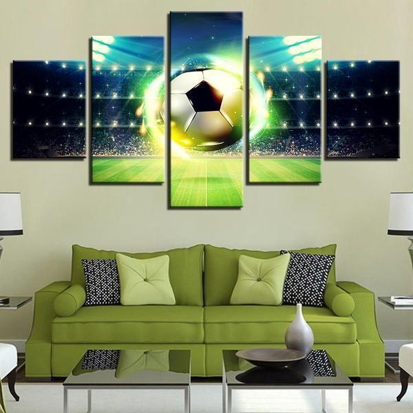 Lighting Football - Sport 5 Panel Canvas Art Wall Decor Lighting Football - Sport 5 Panel Canvas Art Wall Decor
