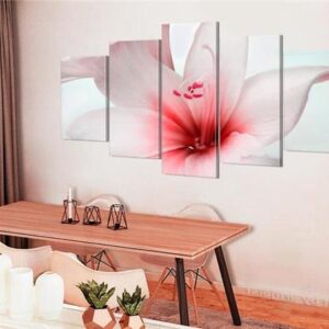 Lilies Blossom - Nature 5 Panel Canvas Art Wall Decor
