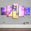 Lion Animal Kissing - Abstract 5 Panel Canvas Art Wall Decor
