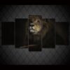 Lion King 1 - Animal 5 Panel Canvas Art Wall Decor