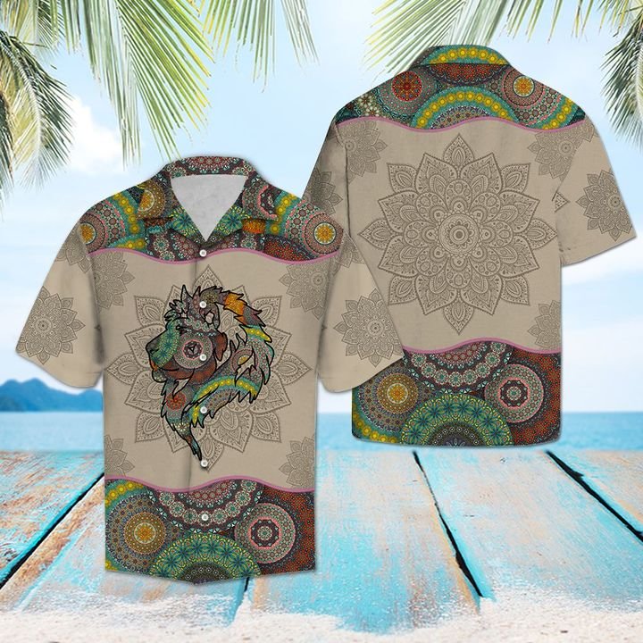 Lion Mandala Hawaiian Shirt Summer Button Up Lion Mandala Hawaiian Shirt Summer Button Up